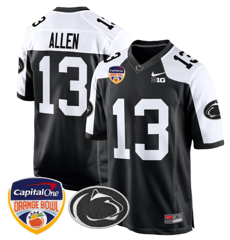 Kaytron Allen Jersey #13 Custom Penn State Orange Bowl Patch Alternate Football