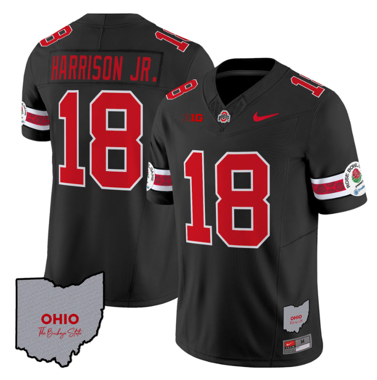 Marvin Harrison Jr Jersey #18 Ohio State Rose Bowl Football V3 Alternate - Image 5