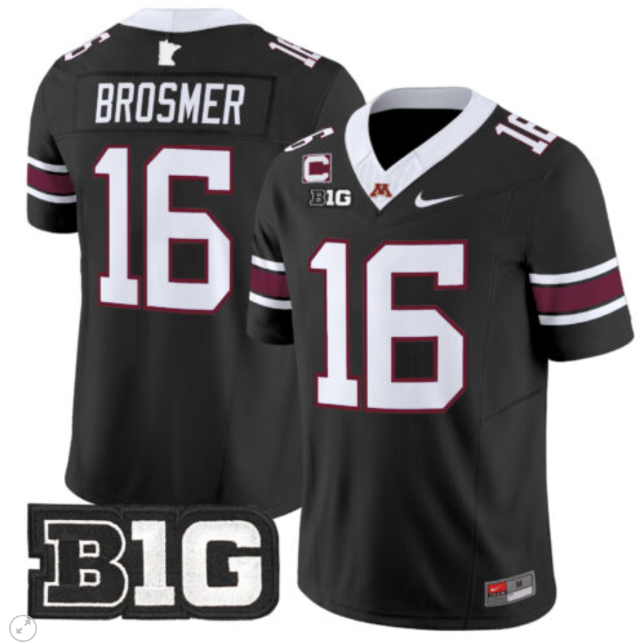 Max Brosmer Jersey #16 Minnesota Golden Gophers Vapor Limited Football All Sitched