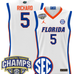 Alternative view of Will Richard Jersey #5 Florida Gators 2025 SEC Champions Stitched Basketball