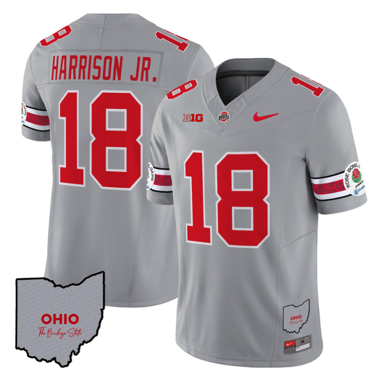 Marvin Harrison Jr Jersey #18 Ohio State Rose Bowl Football V3 Alternate - Image 4