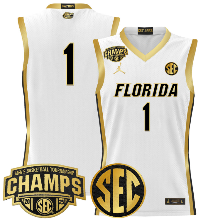 Team Jersey #1 Florida Gators 2025 SEC Champions Stitched Basketball - Image 3