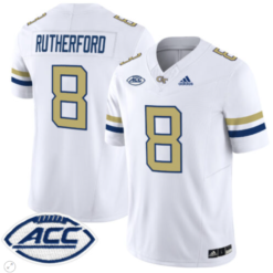 Alternative view of Malik Rutherford Jersey #8 Georgia Tech Yellow Jackets Vapor Limited Football All Stitched Alternate
