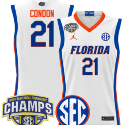 Alternative view of Alex Condon Jersey #21 Florida Gators 2025 SEC Champions Stitched Basketball
