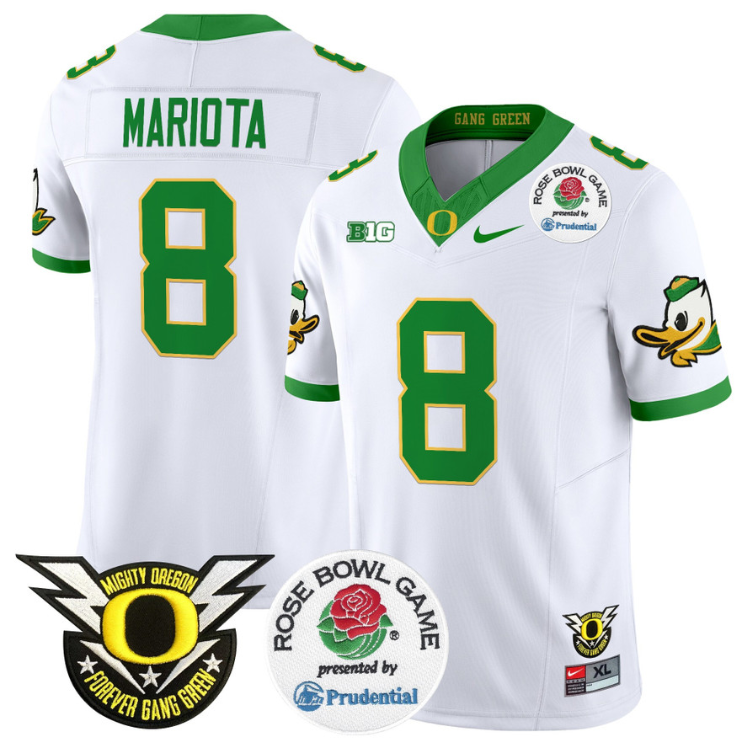 Marcus Mariota Jersey #8 Oregon Ducks Football 2024 Rose Bowl Alternate - Image 2