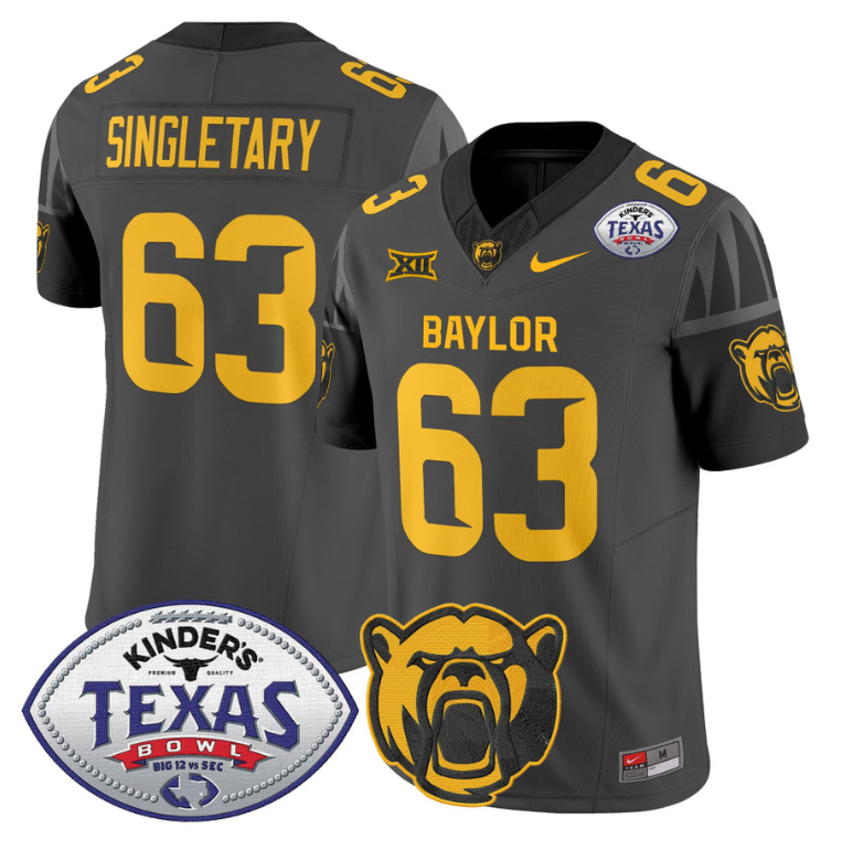 Mike Singletary Jersey #63 Baylor Bears 2024 Texas Bowl Football