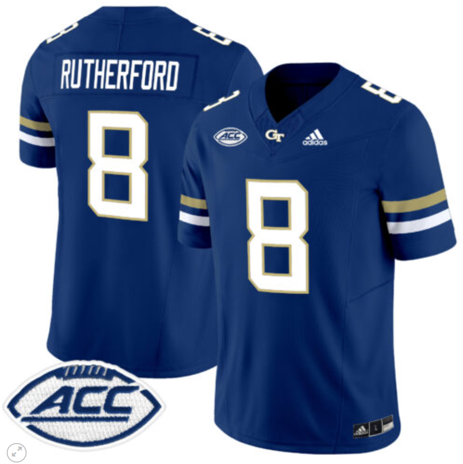 Malik Rutherford Jersey #8 Georgia Tech Yellow Jackets Vapor Limited Football All Stitched Alternate - Image 3