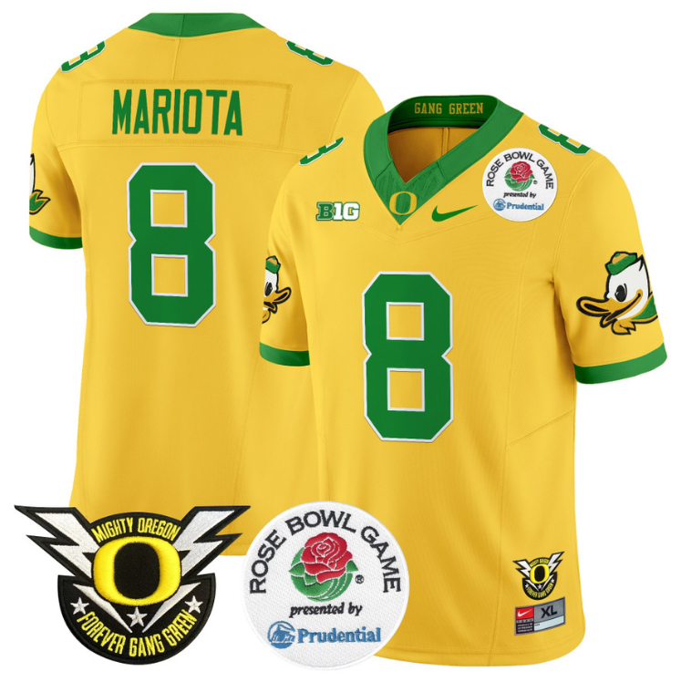 Marcus Mariota Jersey #8 Oregon Ducks Football 2024 Rose Bowl Alternate - Image 4