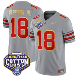 Alternative view of Marvin Harrison Jr Jersey #18 Ohio State 'Heritage Stripe' Cotton Bowl Football Stitched