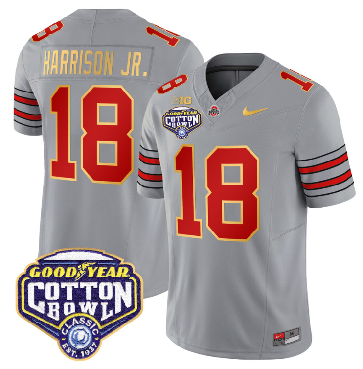 Marvin Harrison Jr Jersey #18 Ohio State 'Heritage Stripe' Cotton Bowl Football Stitched - Image 2