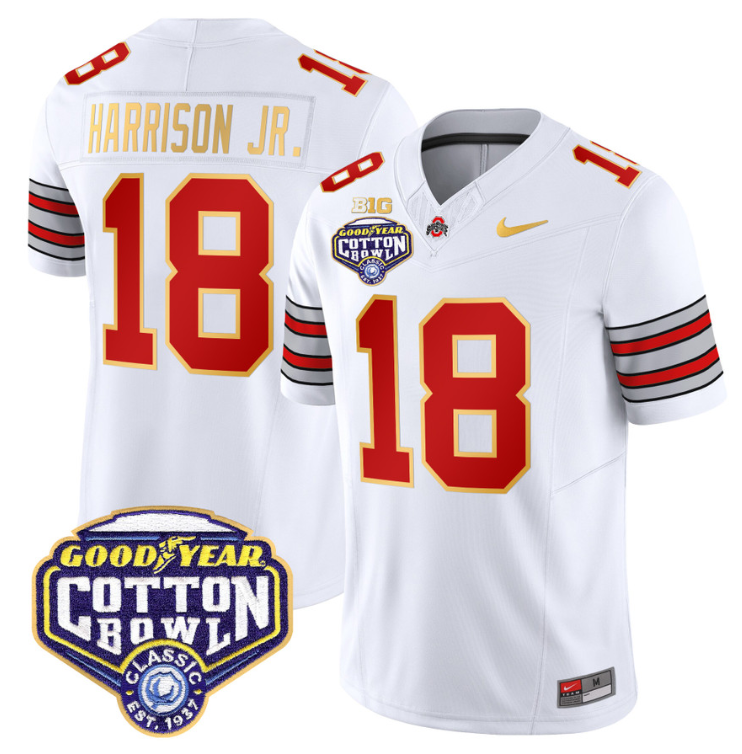 Marvin Harrison Jr Jersey #18 Ohio State 'Heritage Stripe' Cotton Bowl Football Stitched - Image 3