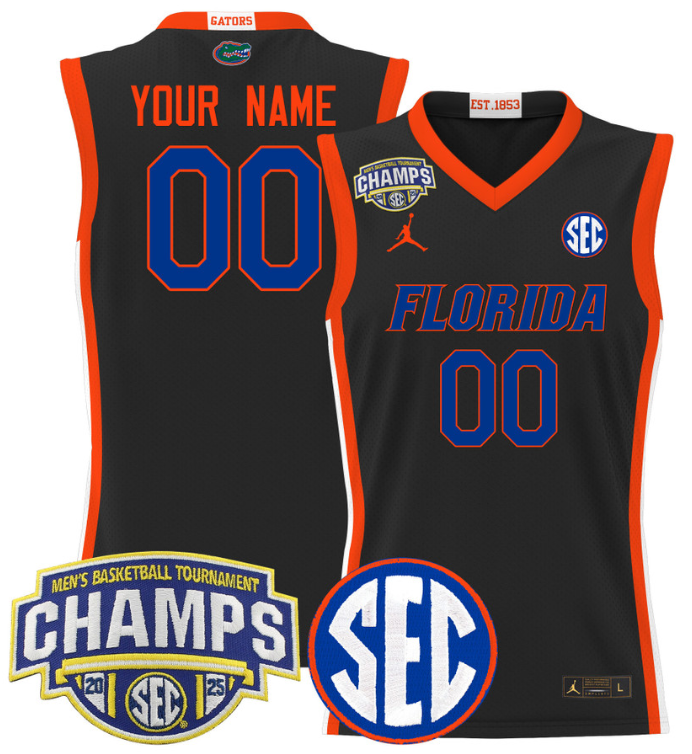 Custom Florida Gators Jersey 2025 SEC Champions Stitched Basketball - Image 5