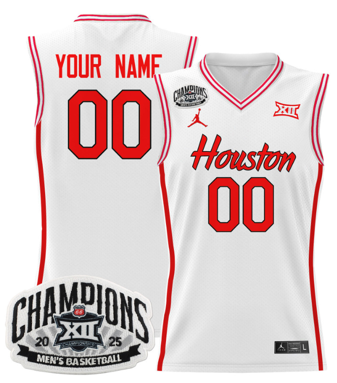 Custom Houston Cougar Jersey 2025 Big 12 Tournament Champions Basketball - Image 3