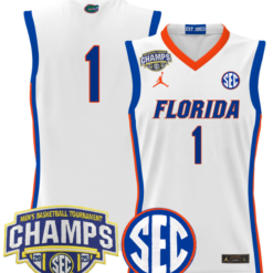 Alternative view of Team Jersey #1 Florida Gators 2025 SEC Champions Stitched Basketball