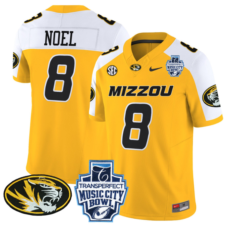 Nate Noel Jersey #8 Missouri Tigers 2024 Music City Bowl Football Alternate - Image 5