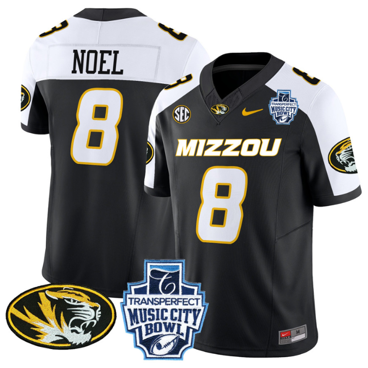 Nate Noel Jersey #8 Missouri Tigers 2024 Music City Bowl Football Alternate