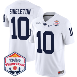 Alternative view of Nicholas Singleton Jersey #10 Penn State 2024 Fiesta Bowl Patch Football Alternate