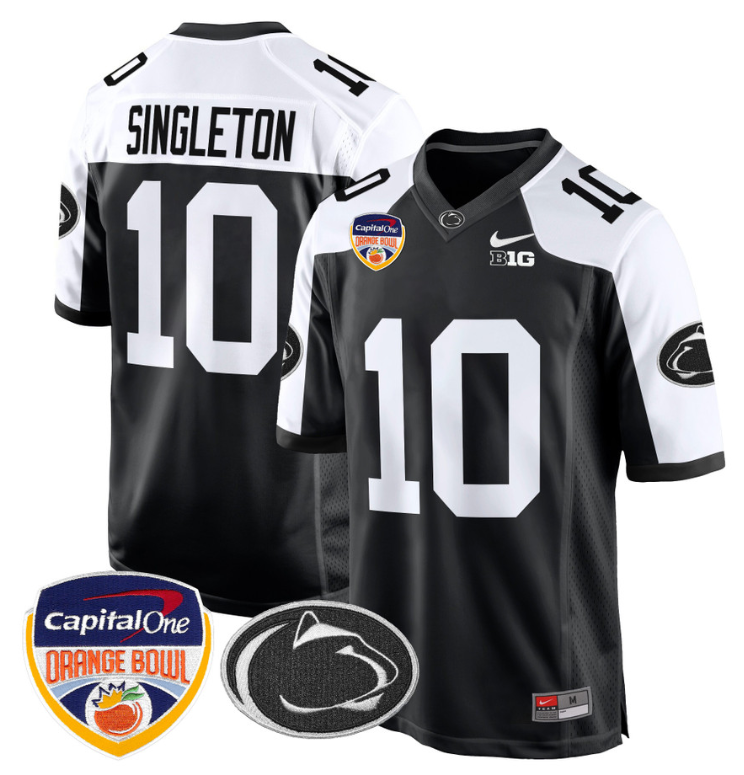 Nicholas Singleton Jersey #10 Custom Penn State Orange Bowl Patch Football Alternate