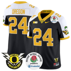 Oregon Jersey #24 Oregon Ducks Football 2024 Rose Bowl Stitched Black Alternate