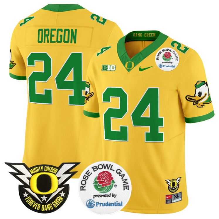 Oregon Jersey #24 Oregon Ducks Football 2024 Rose Bowl Stitched Black Alternate - Image 6