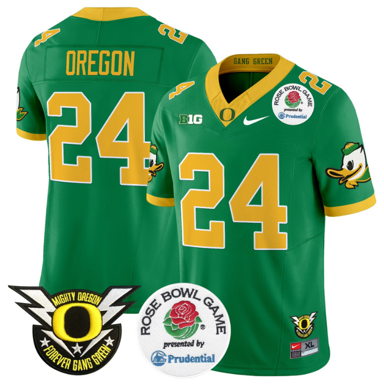 Oregon Jersey #24 Oregon Ducks Football 2024 Rose Bowl Stitched Black Alternate - Image 4