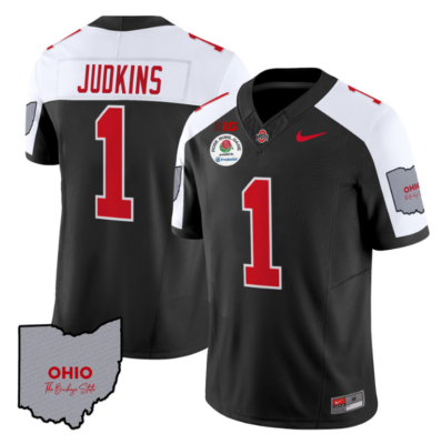 Quinshon Judkins Jersey #1 Ohio State Rose Bowl Patch Football V3 Alternate