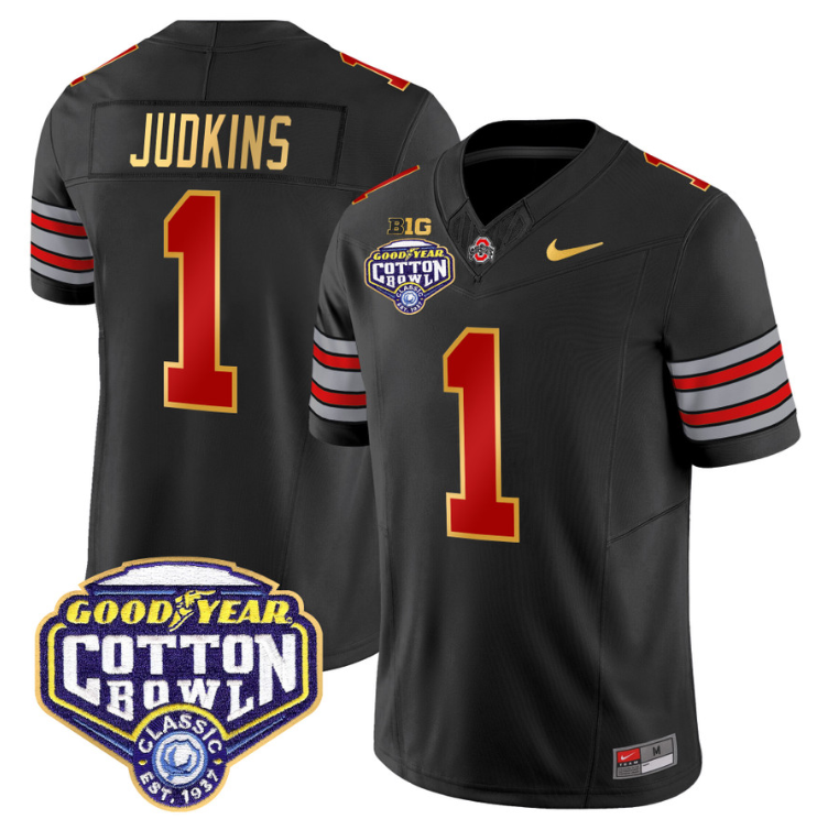 Quinshon Judkins Jersey #1 Ohio State 'Heritage Stripe' Cotton Bowl Football Stitched