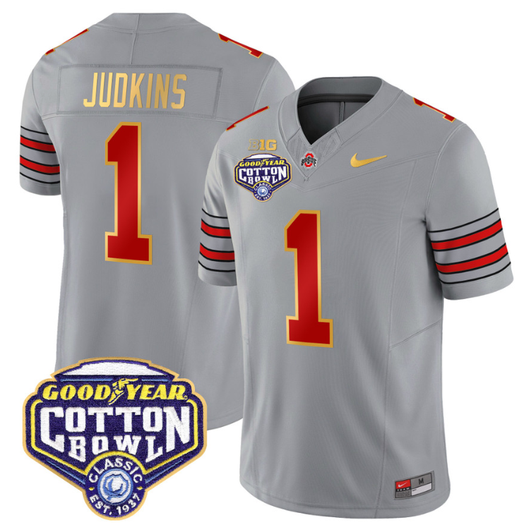 Quinshon Judkins Jersey #1 Ohio State 'Heritage Stripe' Cotton Bowl Football Stitched - Image 2