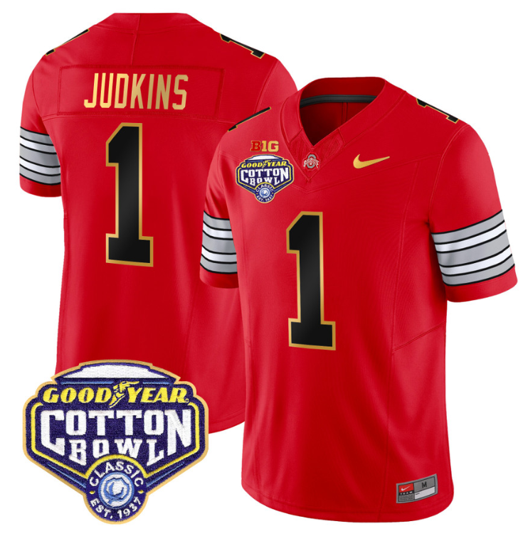 Quinshon Judkins Jersey #1 Ohio State 'Heritage Stripe' Cotton Bowl Football Stitched - Image 4