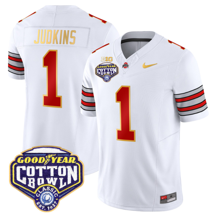Quinshon Judkins Jersey #1 Ohio State 'Heritage Stripe' Cotton Bowl Football Stitched - Image 3