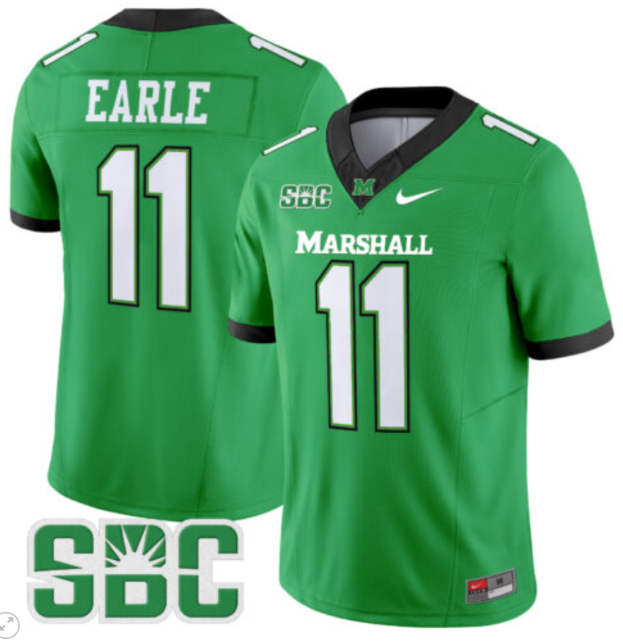 Stone Earle Jersey #11 Marshall Thundering Herd Vapor Limited Football All Stitched Alternate - Image 3