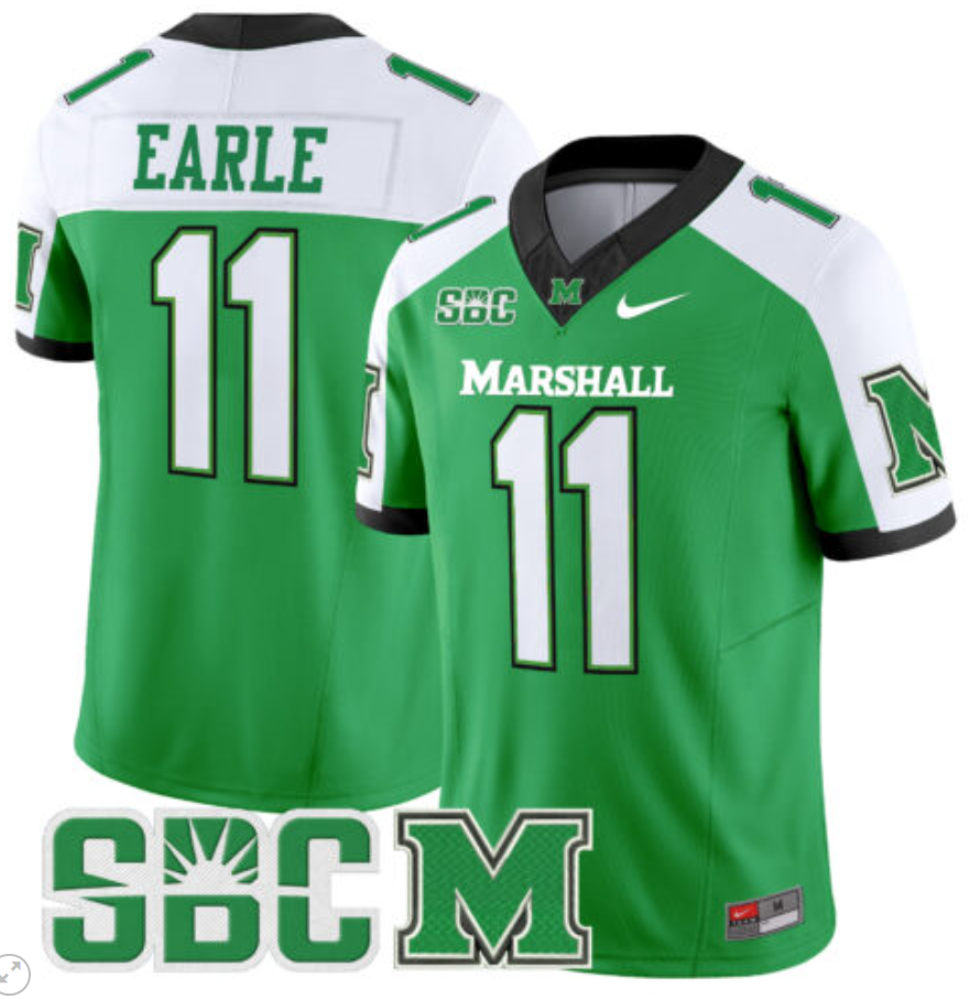 Stone Earle Jersey #11 Marshall Thundering Herd Vapor Limited Football All Stitched Alternate - Image 4