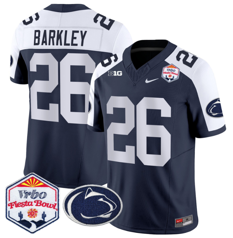Saquon Barkley Jersey #26 Penn State 2024 Fiesta Bowl Patch Football Alternate - Image 4