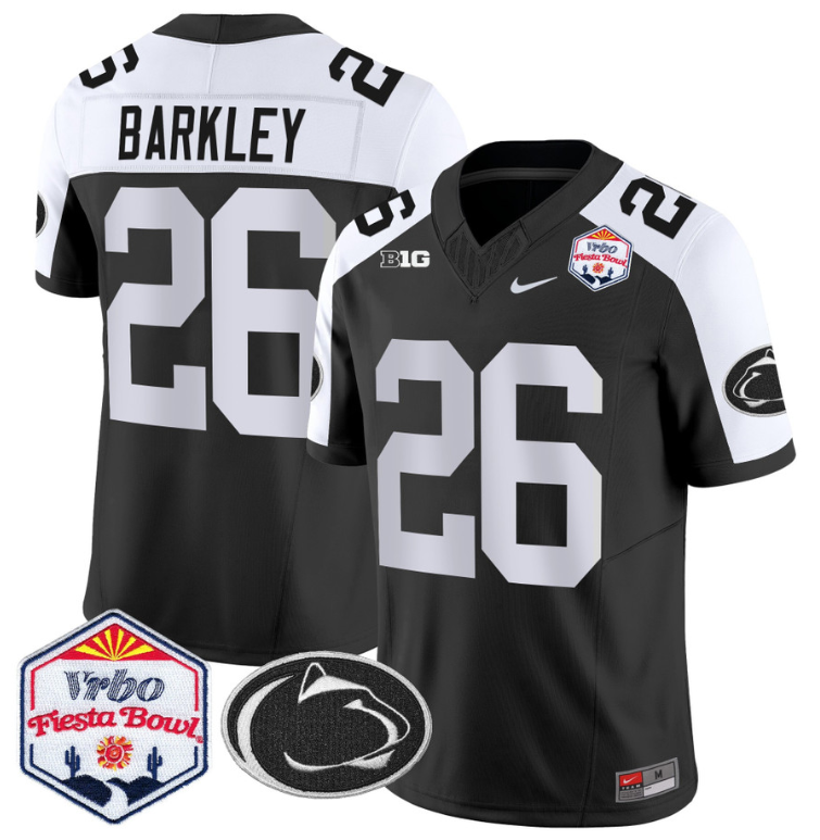 Saquon Barkley Jersey #26 Penn State 2024 Fiesta Bowl Patch Football Alternate