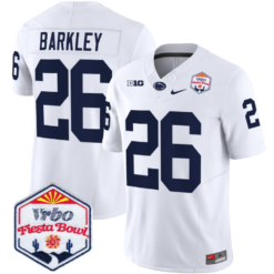 Alternative view of Saquon Barkley Jersey #26 Penn State 2024 Fiesta Bowl Patch Football Alternate