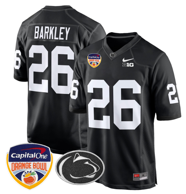 Saquon Barkley Jersey #26 Custom Penn State Orange Bowl Patch Football Alternate - Image 2