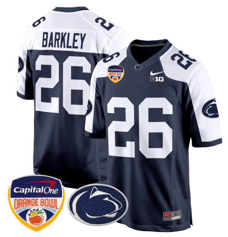 Saquon Barkley Jersey #26 Custom Penn State Orange Bowl Patch Football Alternate - Image 5