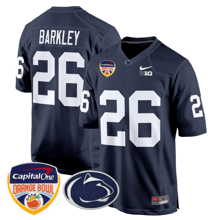 Saquon Barkley Jersey #26 Custom Penn State Orange Bowl Patch Football Alternate - Image 4