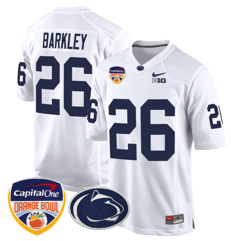 Saquon Barkley Jersey #26 Custom Penn State Orange Bowl Patch Football Alternate - Image 3