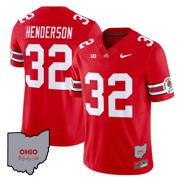 Treveyon Henderson Jersey #32 Ohio State Rose Bowl Football V3 Alternate - Image 3