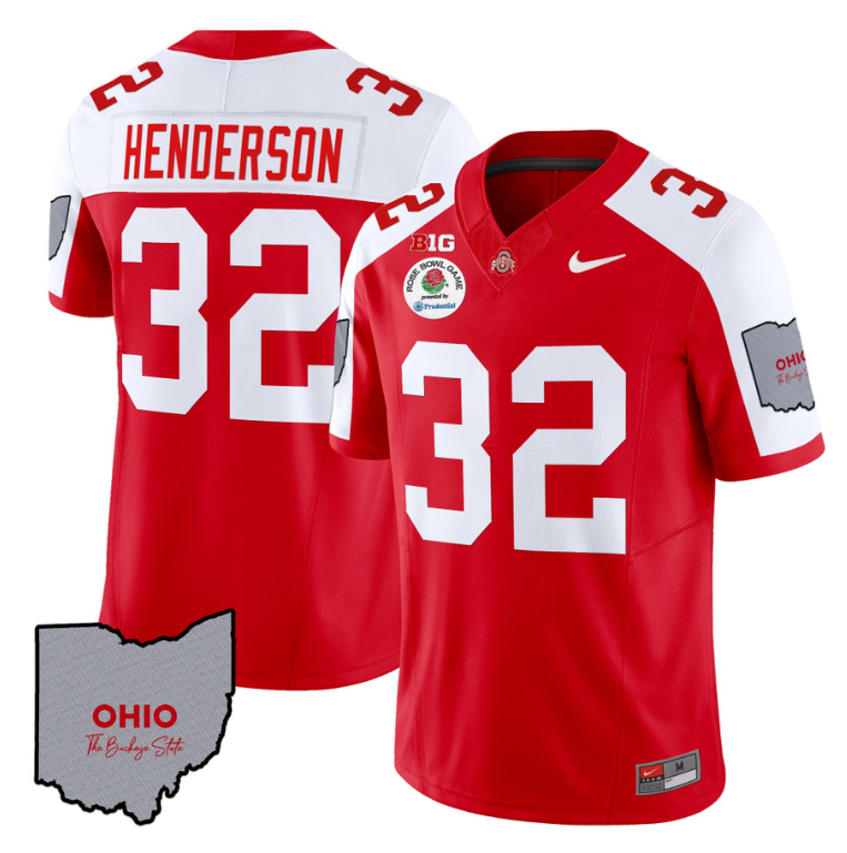 Treveyon Henderson Jersey #32 Ohio State Rose Bowl Football V3 Alternate - Image 4