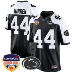 Tyler Warren Jersey #44 Custom Penn State Orange Bowl Patch Football Alternate