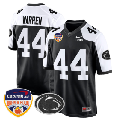 Tyler Warren Jersey #44 Custom Penn State Orange Bowl Patch Football Alternate