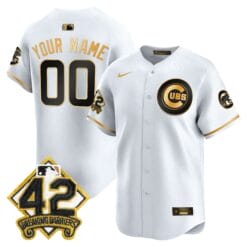 Alternative view of Chicago Cubs 2025 Jackie Robinson Patch Vapor Premier Limited Custom Jersey - All Stitched