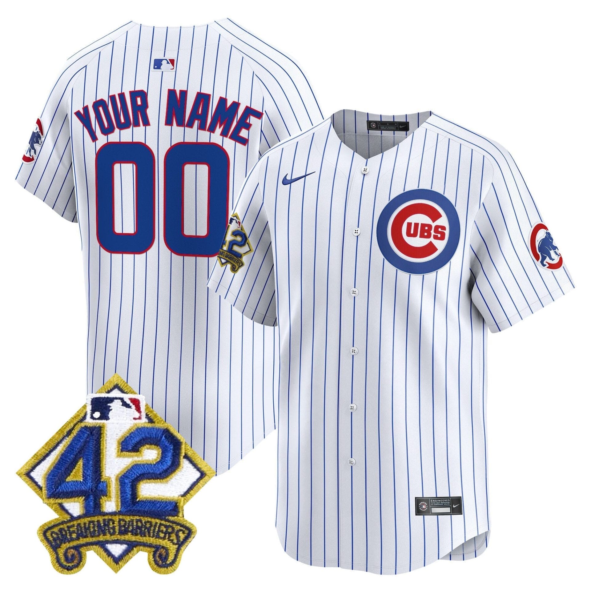 Chicago Cubs 2025 Jackie Robinson Patch Vapor Premier Limited Custom Jersey - All Stitched - Image 4
