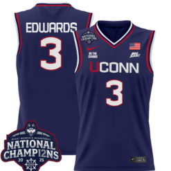 Alternative view of Team Jersey #1 UConn Huskies 2025 National Champions Patch Stitched Basketball