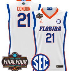 Alternative view of Alex Condon Jersey #21 Florida Gators 2025 Final Four Patch Stitched Basketball
