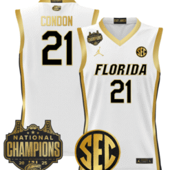 Alternative view of Alex Condon Jersey #21 Florida Gators 2025 National Champions Patch Basketball