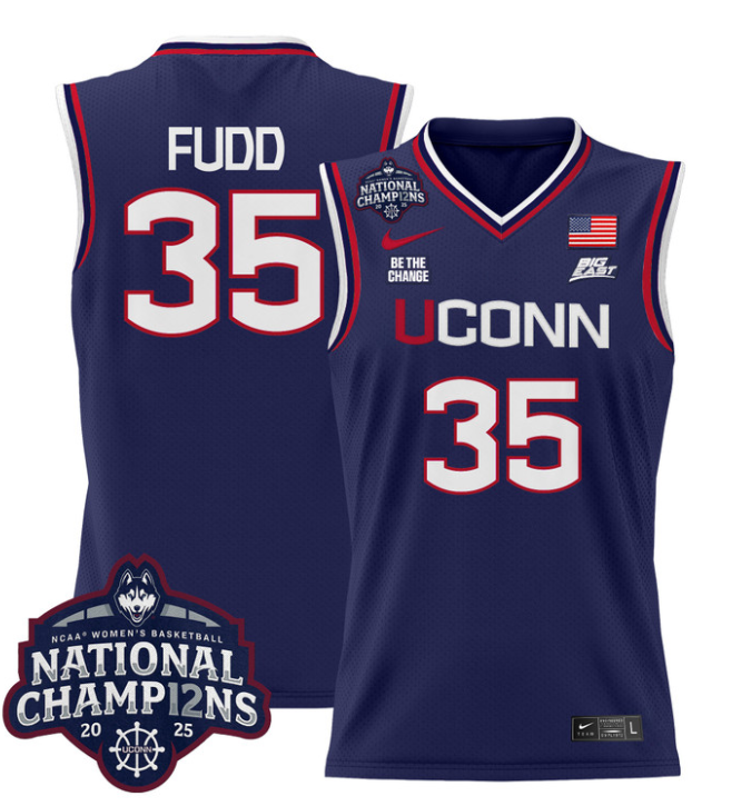 Azzi Fudd Jersey #35 UConn Huskies 2025 National Champions Patch Stitched Basketball - Image 2