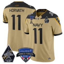 Blake Horvath Jersey #11 Navy Midshipmen 2025 Armed Forces Bowl Patch Stitched Football